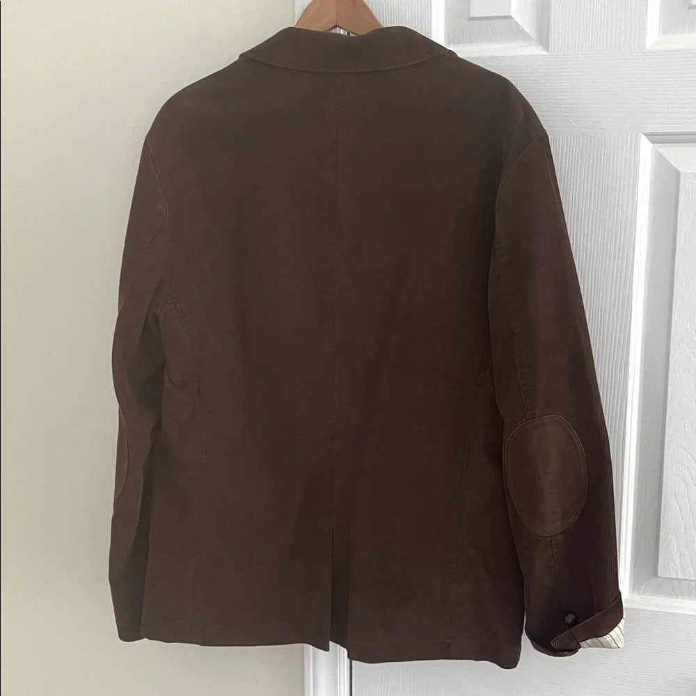 Brown Corduroy Sports Coat Elbow Patches Leather Buttons Size Medium